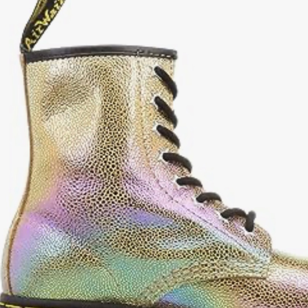 Dr. Martens 1460 Sand Rainbow Ray‎ Leather Lace Up Combat Boots Women’s 6 NEW - Picture 11 of 12